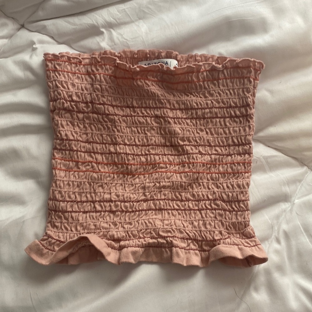 pink cropped tube top